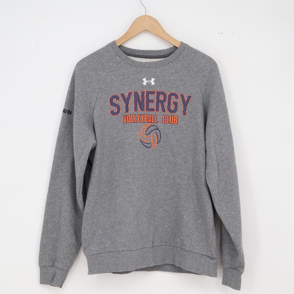 Synergy Volleyball Club Under Armour Sweatshirt Mens M Gray Sport Crewneck Exc